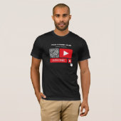 T-shirt Noir et rouge élégant - QR Code, Youtube - Vlogger (Devant entier)