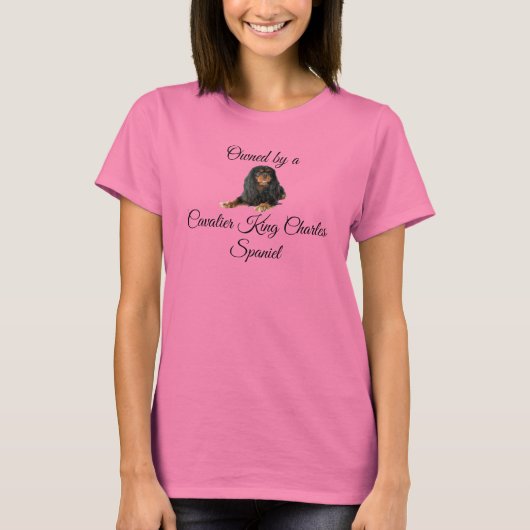 T-shirt Noir et Tan Cavalier King Charles Spaniel Chien (Devant)