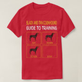 T-shirt Noir et Tan Coonhound Guide d'entraînement de chie (Design devant)