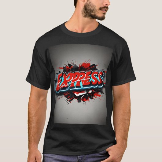 T-shirt noir EXPRESS masculin (Devant)