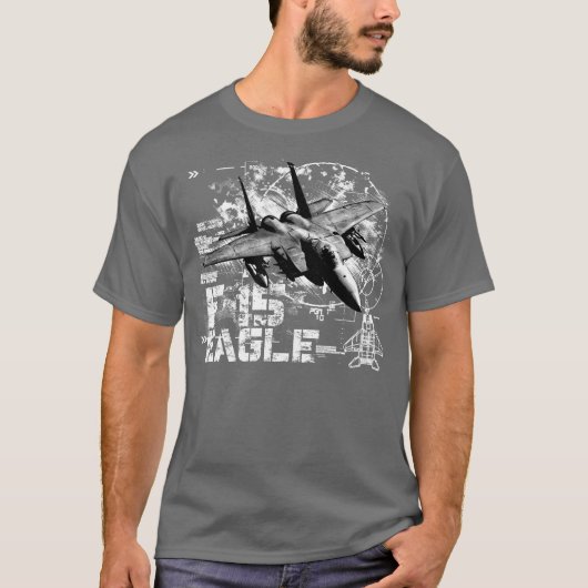 T-shirt noir F-15 Eagle (Devant)