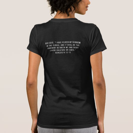 T-shirt noir féminin arc-en-ciel cercle (Dos)