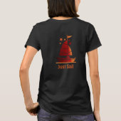 T-shirt noir féminin avec voilier (Just Sail) (Dos)