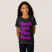 T-Shirt NOIR FILLE PLUS DIEU (Devant entier)