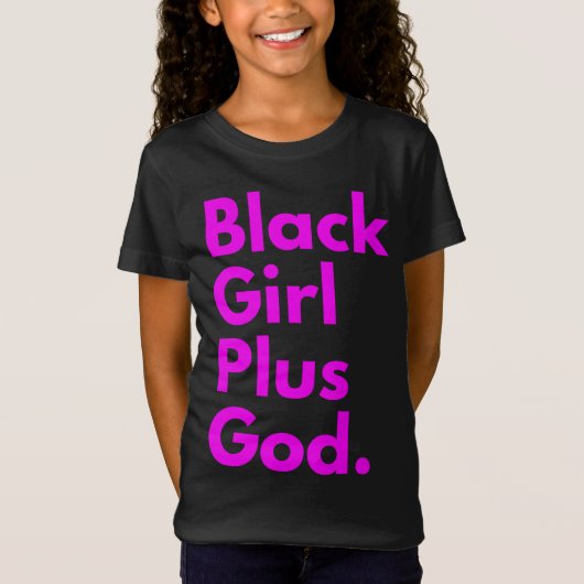 T-Shirt NOIR FILLE PLUS DIEU (Devant)