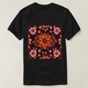 T-shirt noir Fleurs d'automne
