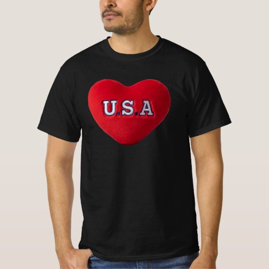T-shirt noir foncé LOGO USA (Devant)