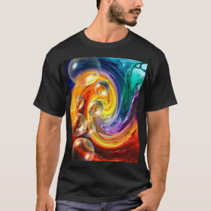 T-shirt noir foncé pour homme Abstrait