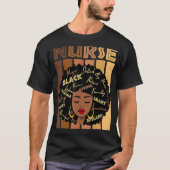 T-shirt Noir forte infirmière Afro Love Melanin Afro Ameri (Devant)