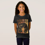 T-Shirt Noir forte infirmière Afro Love Melanin Afro Ameri (Devant entier)