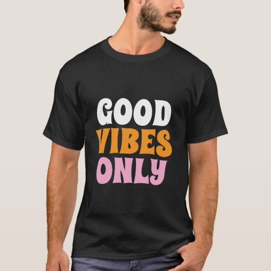 T-shirt noir Good Vibes Only (Devant)