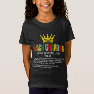 T-Shirt Noir Grandma Définition Noir Histoire Mois Graphiq