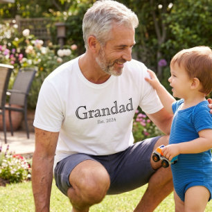 T-shirt Noir Gras Minimal Grand-père Établis