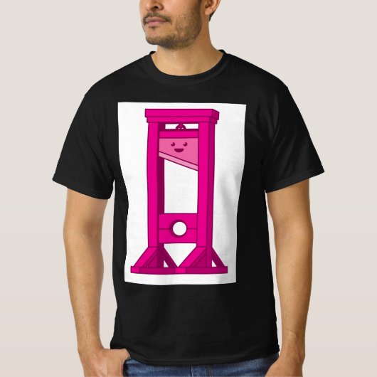 T-shirt noir Guillotine rose (Devant)