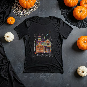 T-shirt noir Halloween Haunted House