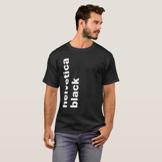 T-shirt noir helvetica (Devant entier)