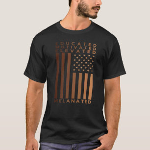T-shirt Noir Histoire Fierté instruite Motivé élevé