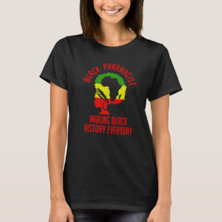 T-shirt Noir Histoire Mois Pharmacien Drapeau Afrique Amér