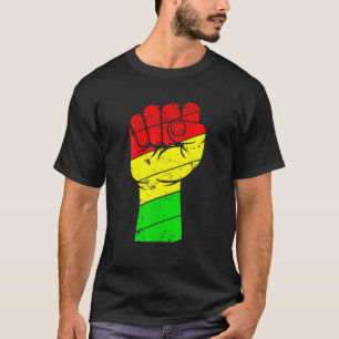 T-shirt Noir Histoire Mois Poing Cadeau Femmes Hommes Enfa