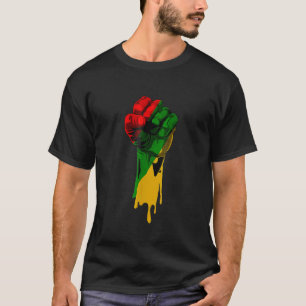 T-shirt Noir Histoire Mois Poing Femmes Hommes Enfants 1