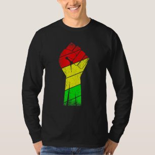 T-shirt Noir Histoire Mois Poing Femmes Hommes Enfants 4