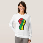 T-shirt Noir Histoire Mois Premier Black Power Femmes Homm (Devant entier)