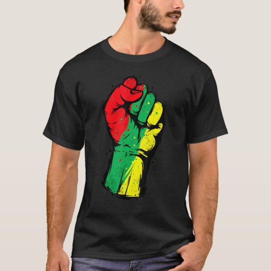 T-shirt Noir Histoire Mois Premier Black Power Femmes Homm (Devant)