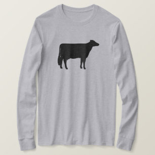 T-shirt Noir Holstein Vache Silhouette