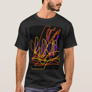 T-shirt noir homme avec néon abstrait original