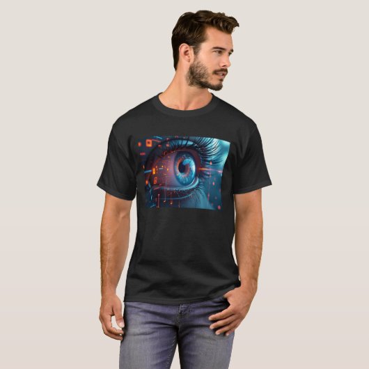 T-shirt noir homme Quantum Eye (Devant entier)