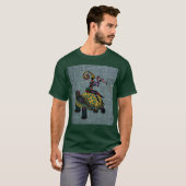 T-shirt noir imaginaire africain (Devant entier)