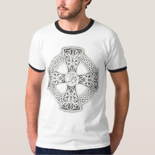 T-shirt Noir irlandais de croix celtique