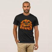 T-shirt noir, Jack-o-Lantern, (Devant entier)