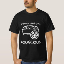 T-shirt noir "J'peux pas j'ai Couscous"