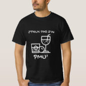 T-shirt noir "J'peux pas j'ai PMU" (Voorkant)