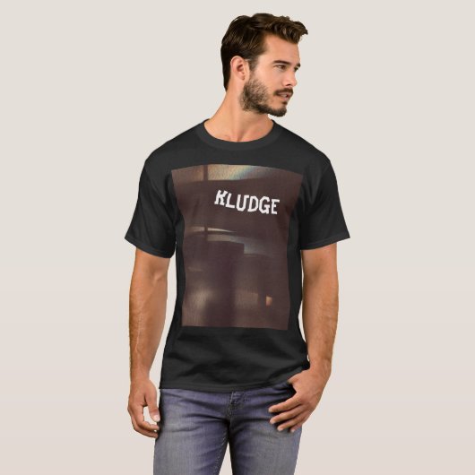 T-shirt noir KLUDGE ORDINATEUR CONCEPTION (Devant entier)