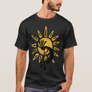 T-shirt noir Kokopelli Gold Sun Mens