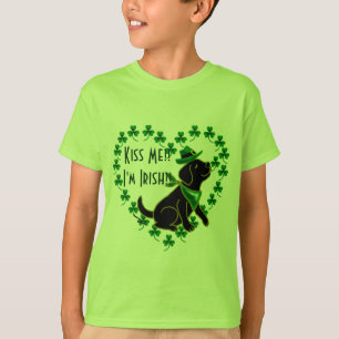 T-shirt Noir Labrador du jour de St Patrick