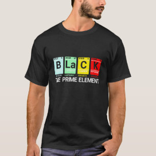T-shirt Noir L'Élément Premier Tableau Périodique Noir His