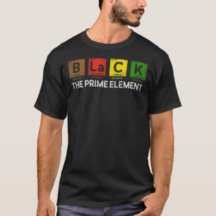 T-shirt Noir L'Élément Premier Tableau Périodique Noir His