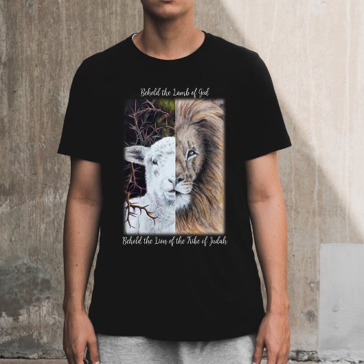 T-shirt noir Lion et agneau