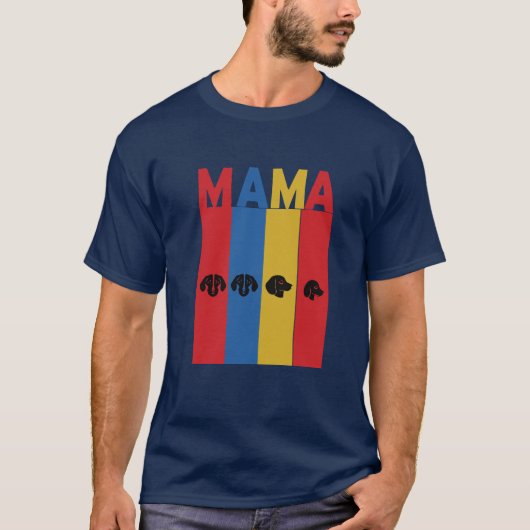 T-shirt noir MAMA Basic (Devant)