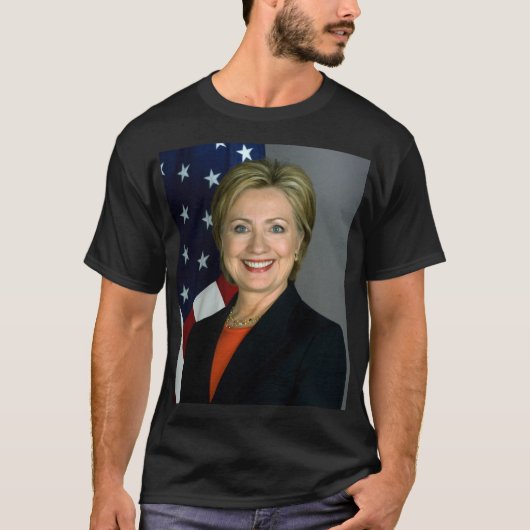 T-shirt noir masculin d'Hillary Clinton (Devant)