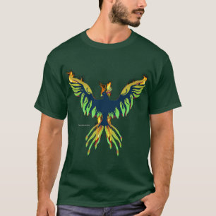 T-shirt noir masculin Phoenix 3D
