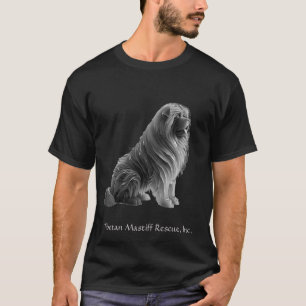 T-shirt noir Mastiff Tibétain assis sur la glace