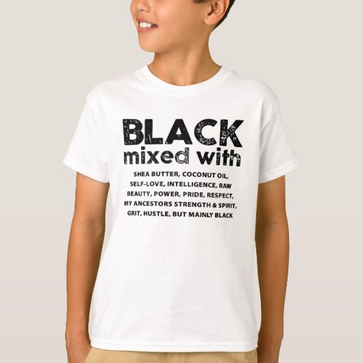 T-shirt Noir Mélangé Avec Funny Noir Histoire Mois Africai (Devant)