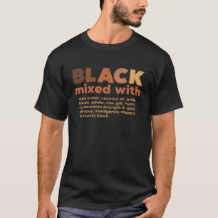 T-shirt Noir Mélangé Avec Les Africains Noir Histoire Lun