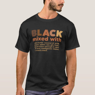 T-shirt Noir Mélangé Avec Les Africains Noir Histoire Lun