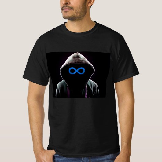T-Shirt noir Meta pour hommes (Devant)