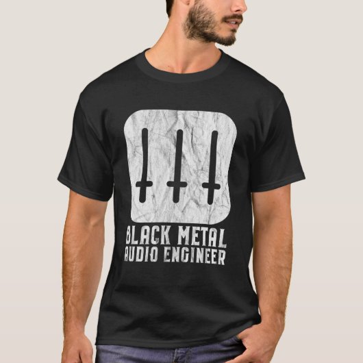 T-shirt Noir Métal Audio Engineer Inverted Crosses Sound (Devant)